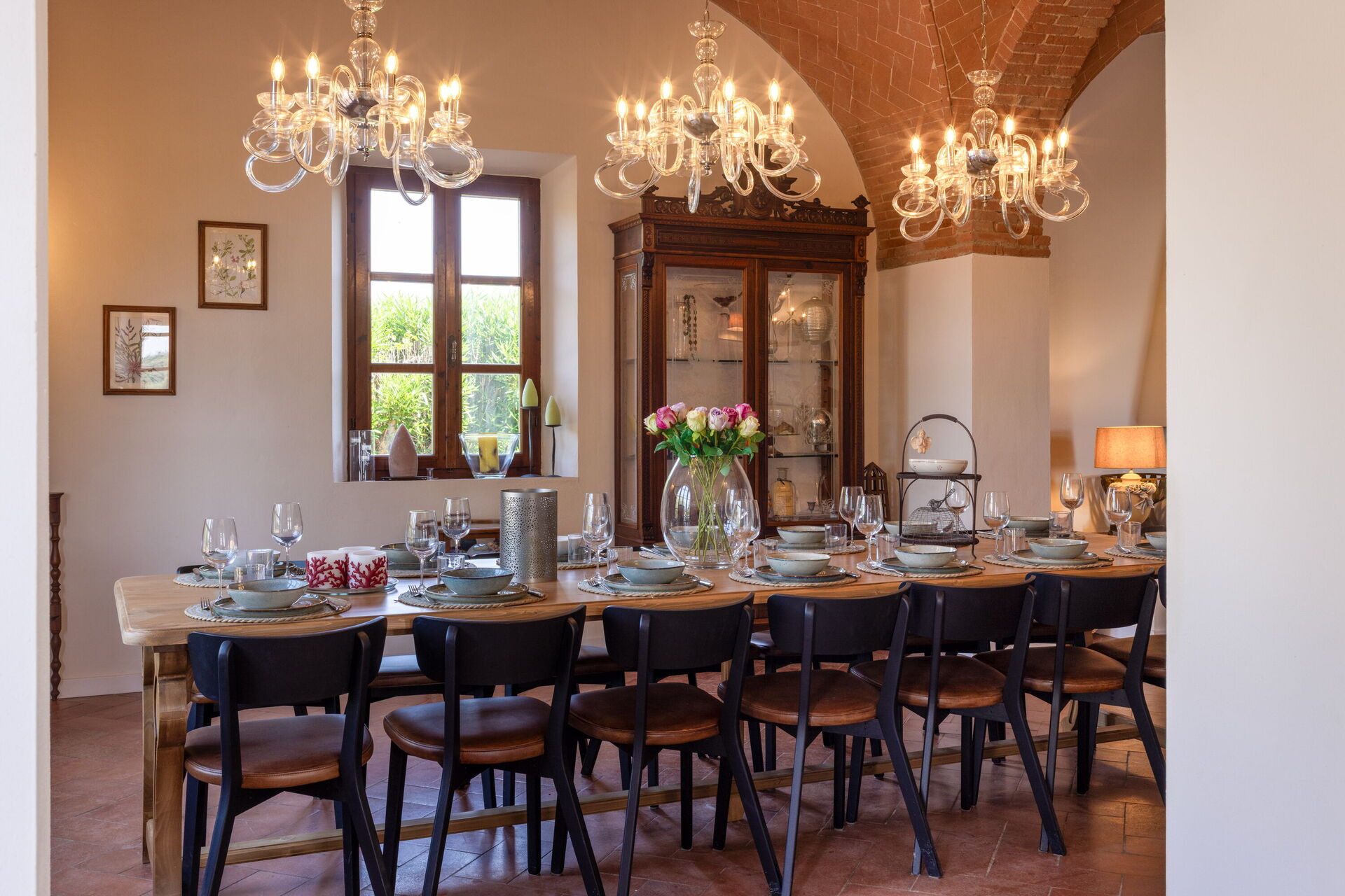 Dining at the villa