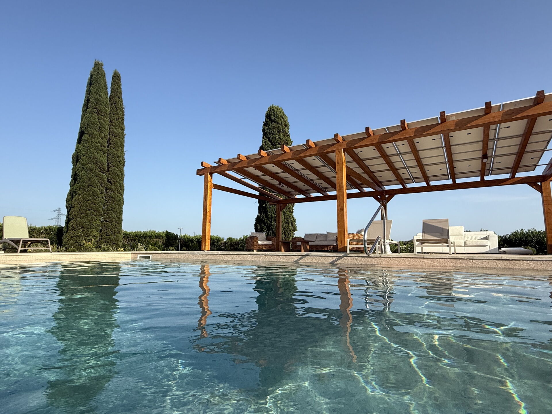 Pool terrace overlooking the valley